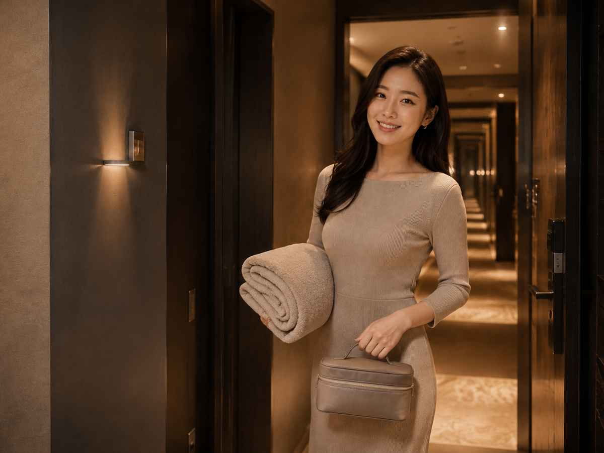 평택 서정동 방문 홈케어 일정을 준비하는 젊은 성인 한국 여성 관리사