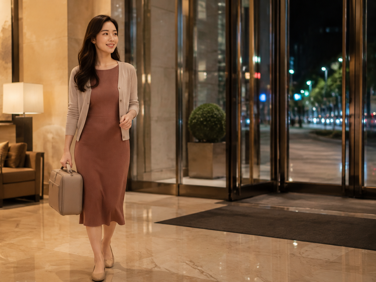 경기도 평택시 서정동 이동과 방문 일정을 안내하는 젊은 성인 한국 여성 관리사